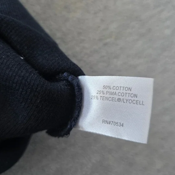 Orvis Mens XL Navy Blue Textured Quarter Zip Pullover Sweater Fish Logo - Picture 5 of 8